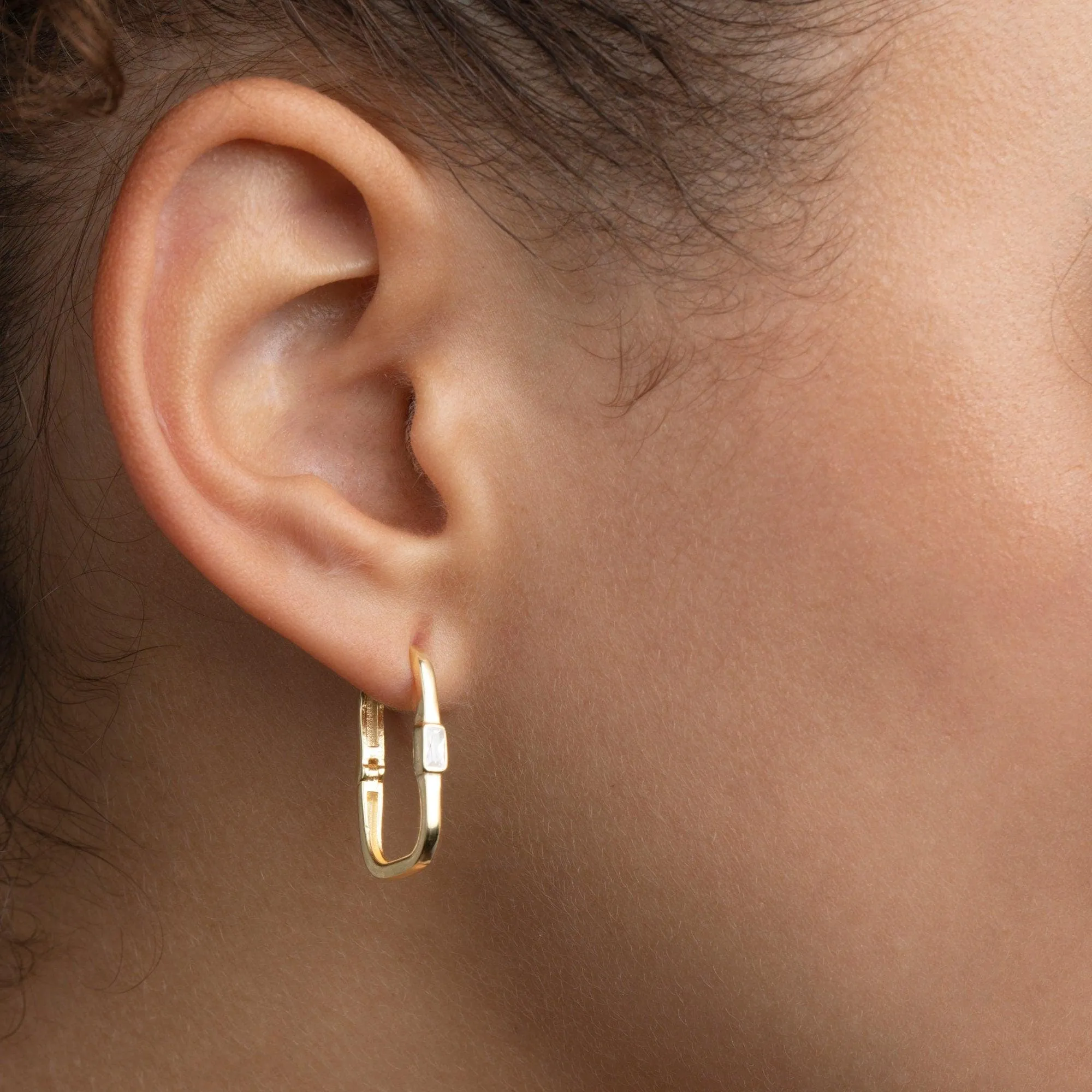 Square Hoop Earrings - 18K Gold Vermeil