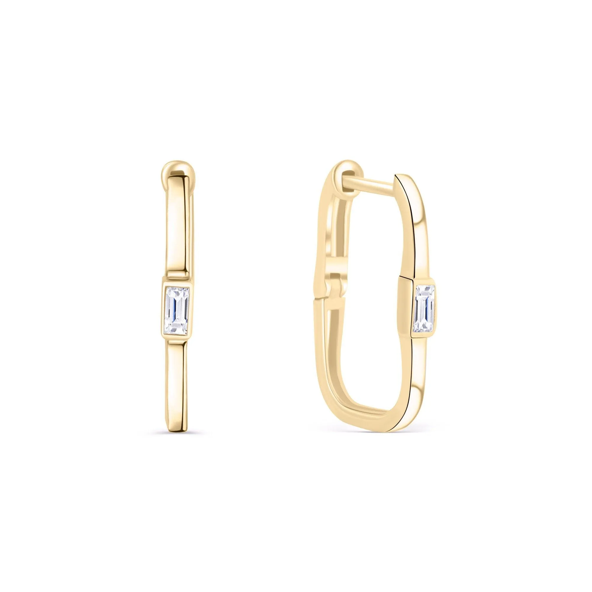 Square Hoop Earrings - 18K Gold Vermeil