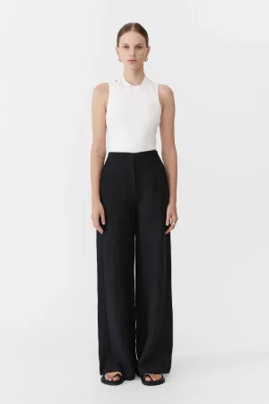 St. Agni Linen Wide Leg Pants Black