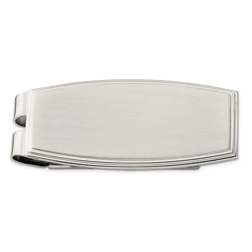 Stainless Steel Brushed And Polished Finish Money Clip - Engravable