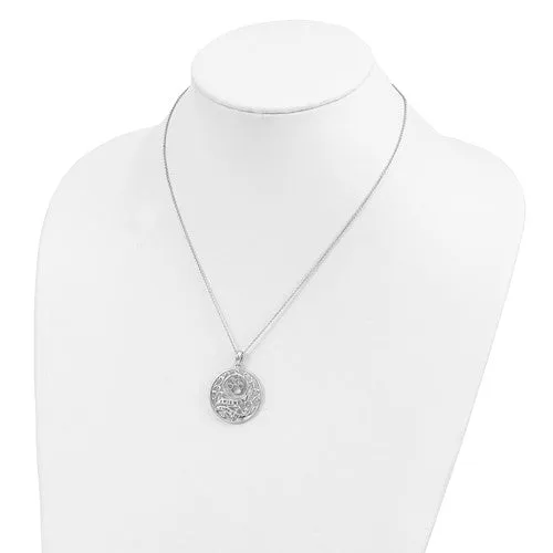 Sterling Silver Antiqued Animal Friends Dog Paw Necklace