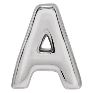 Sterling Silver Block Initial A Slide Pendant