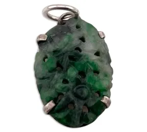 sterling silver carved flower pendant