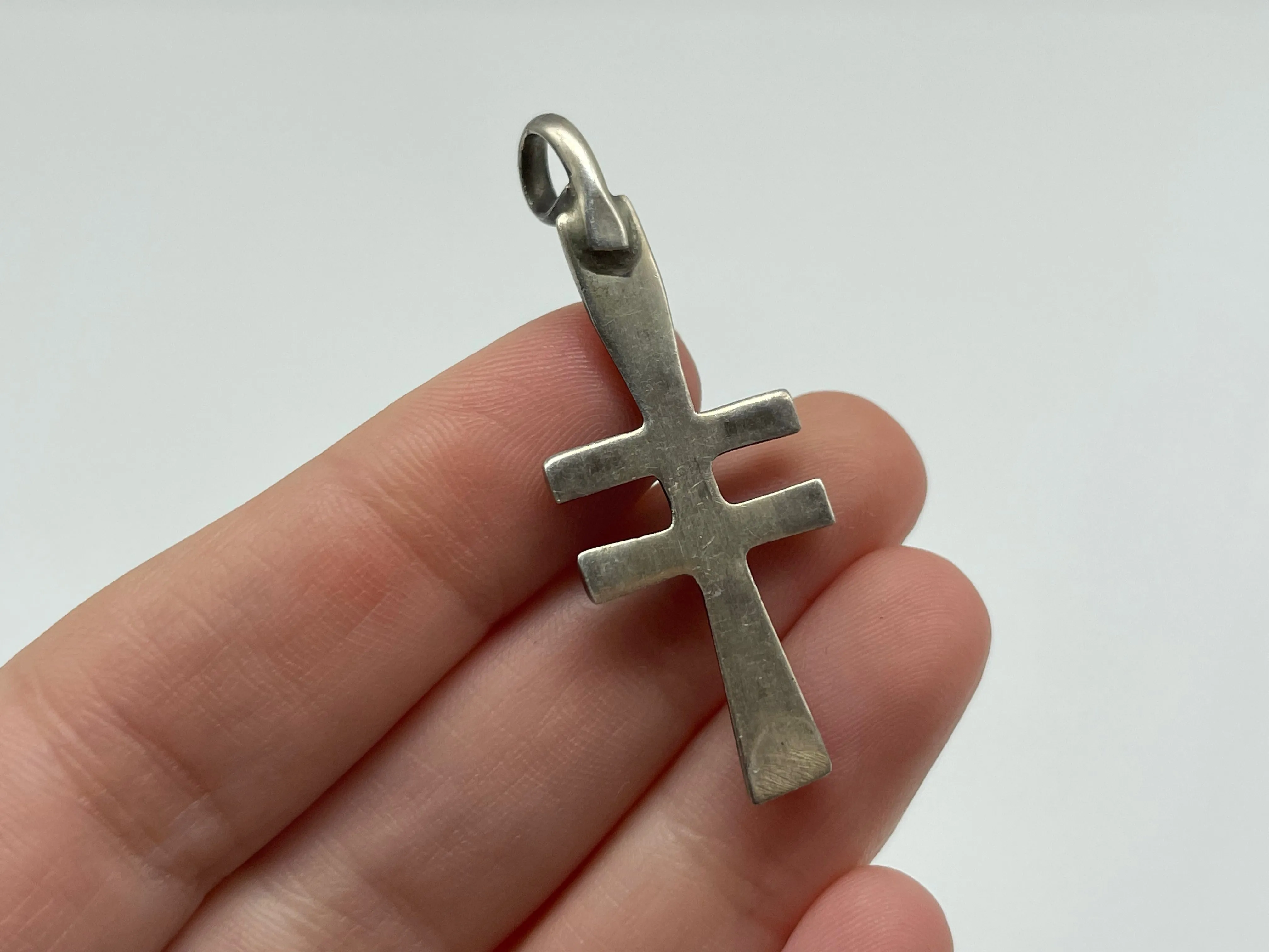 sterling silver dragonfly cross pendant