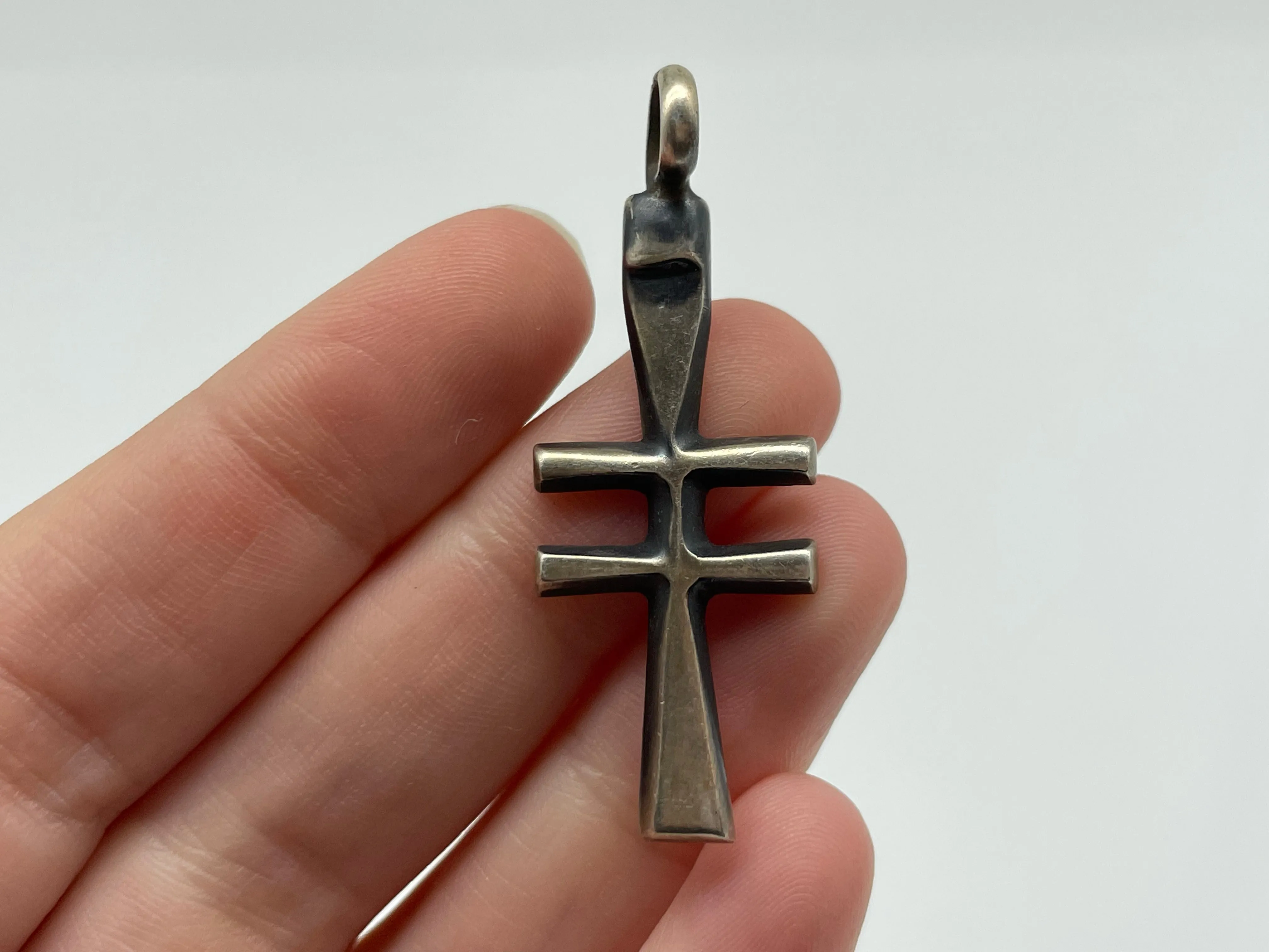 sterling silver dragonfly cross pendant