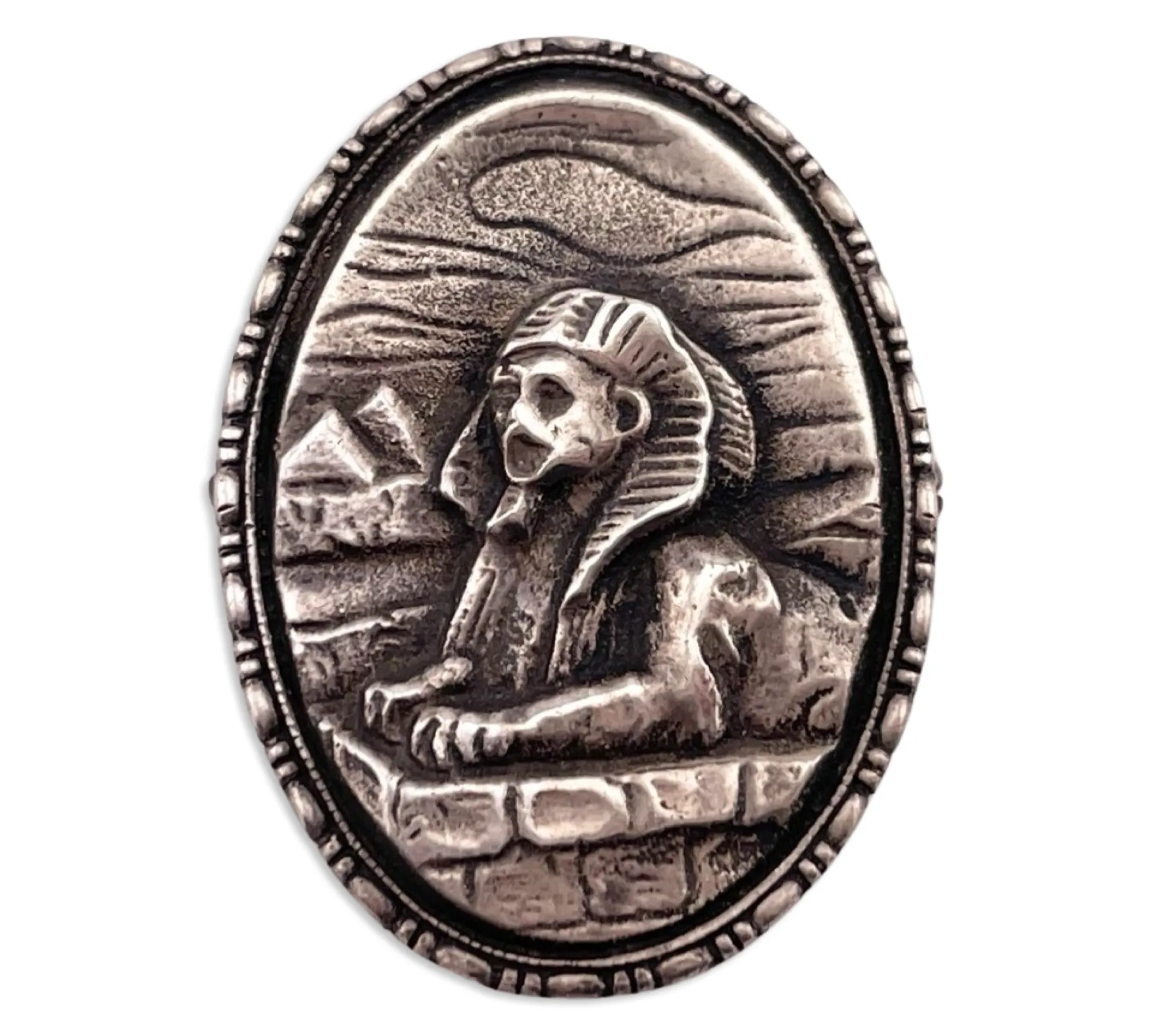 sterling silver Egyptian revival pin brooch