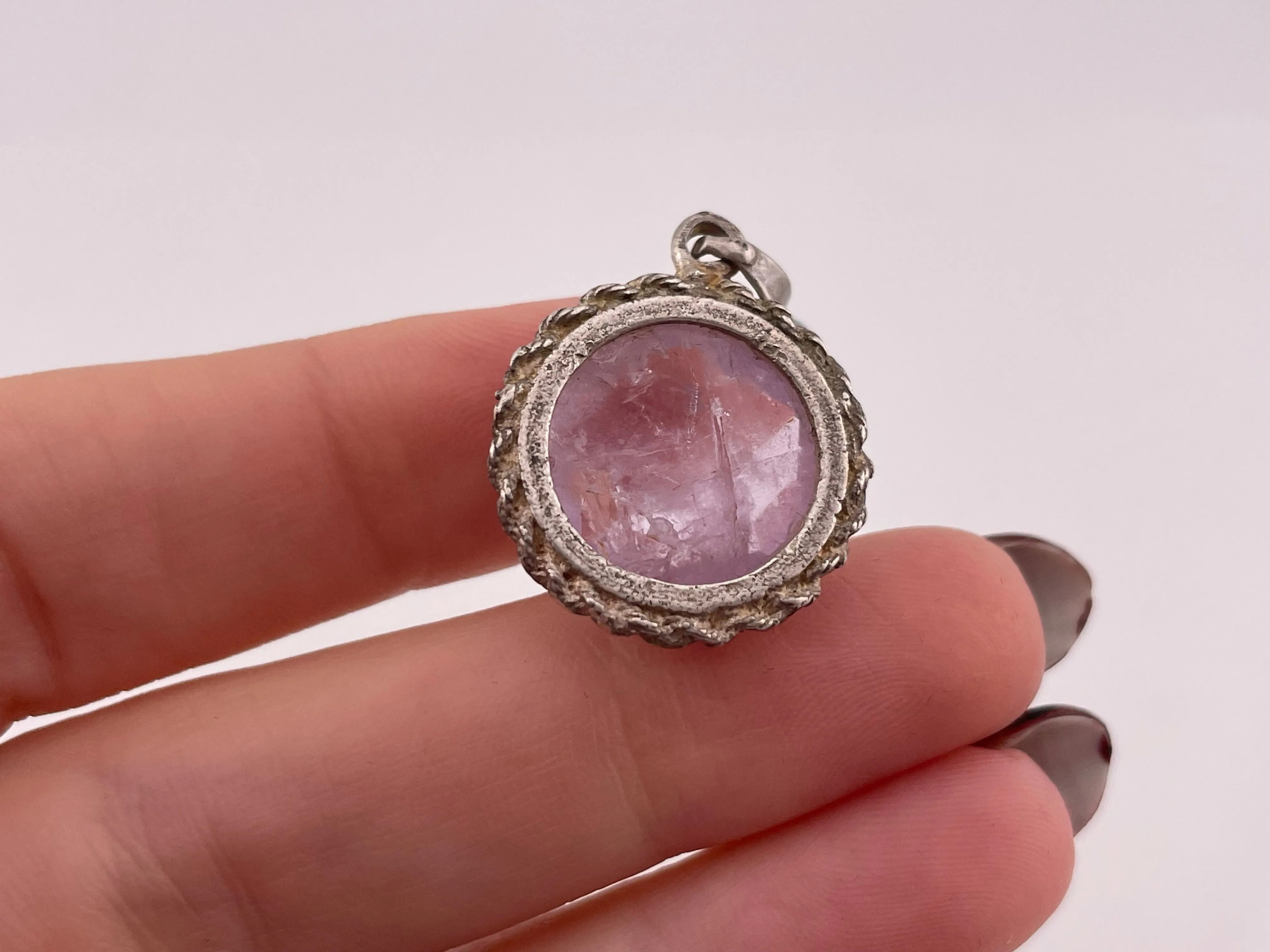sterling silver faceted amethyst pendant