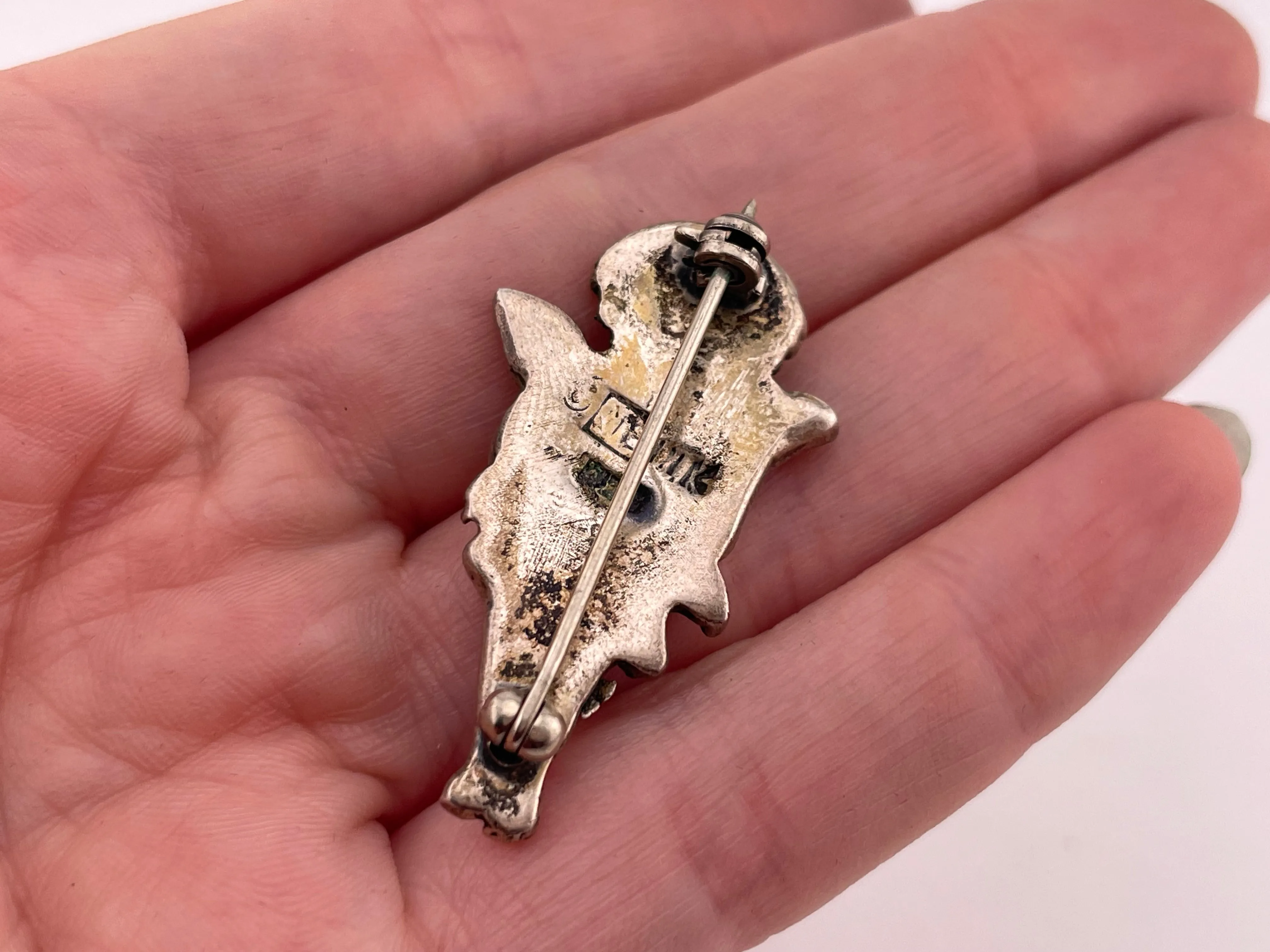 sterling silver fairy nymph brooch
