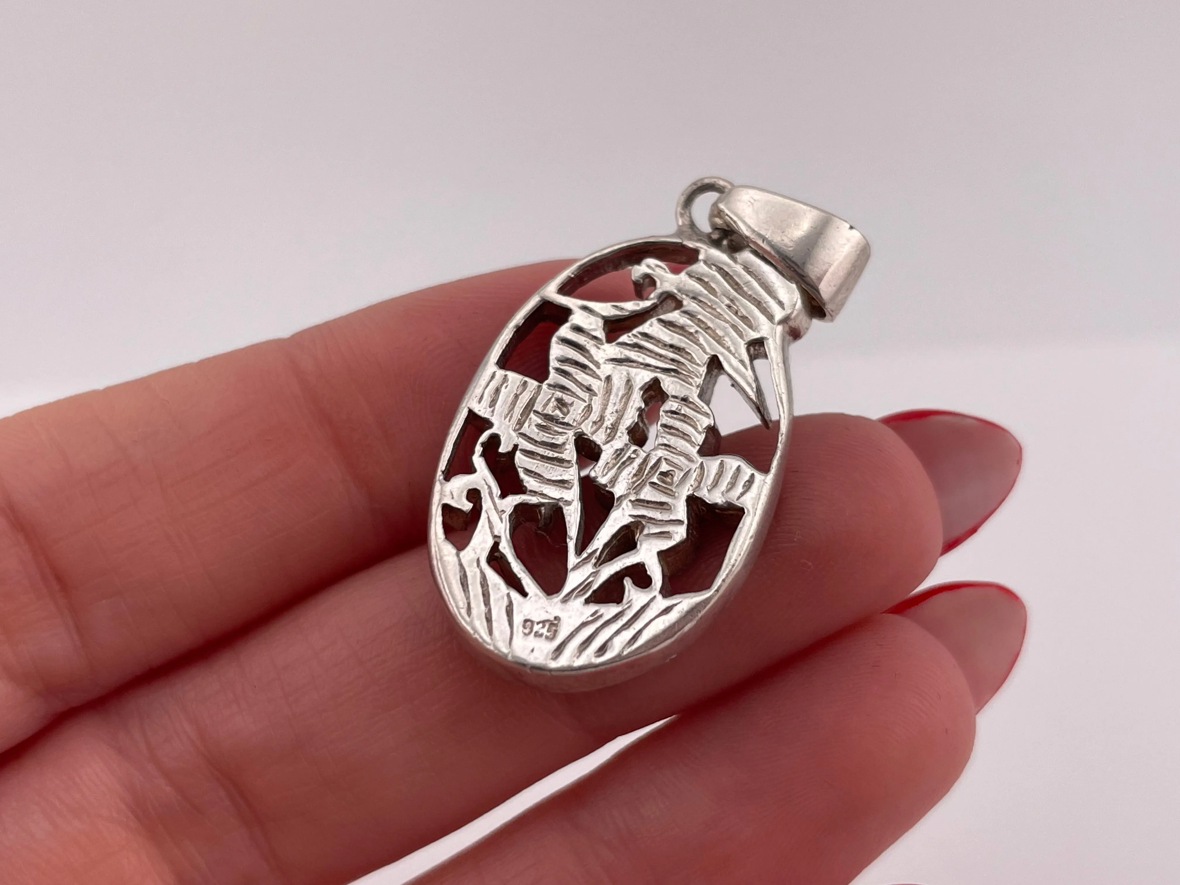 sterling silver flower dragonfly dyed synthetic mother of pearl pendant