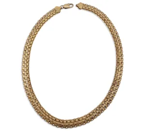 sterling silver gold plated 18" textured chain necklace