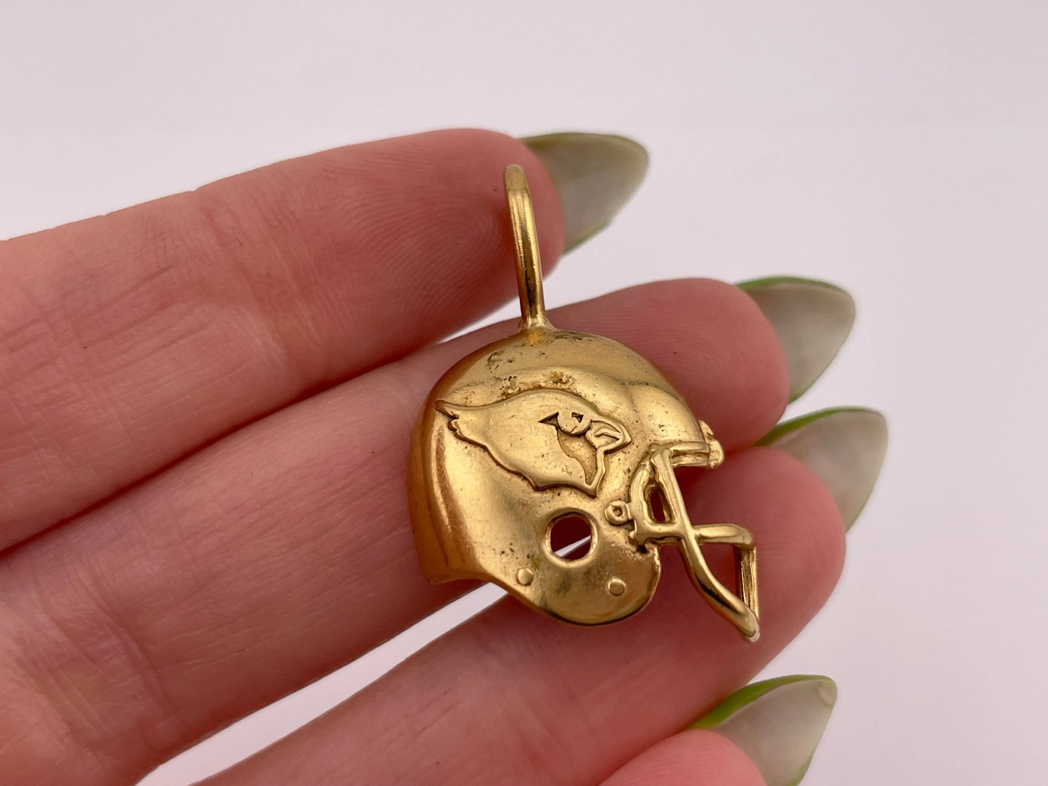 sterling silver gold plated Arizona Cardinals football helmet pendant