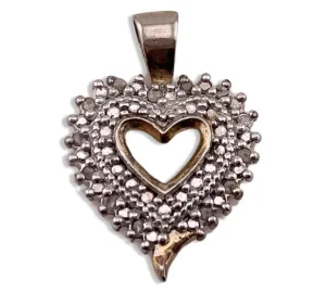 sterling silver gold plated CZ heart pendant