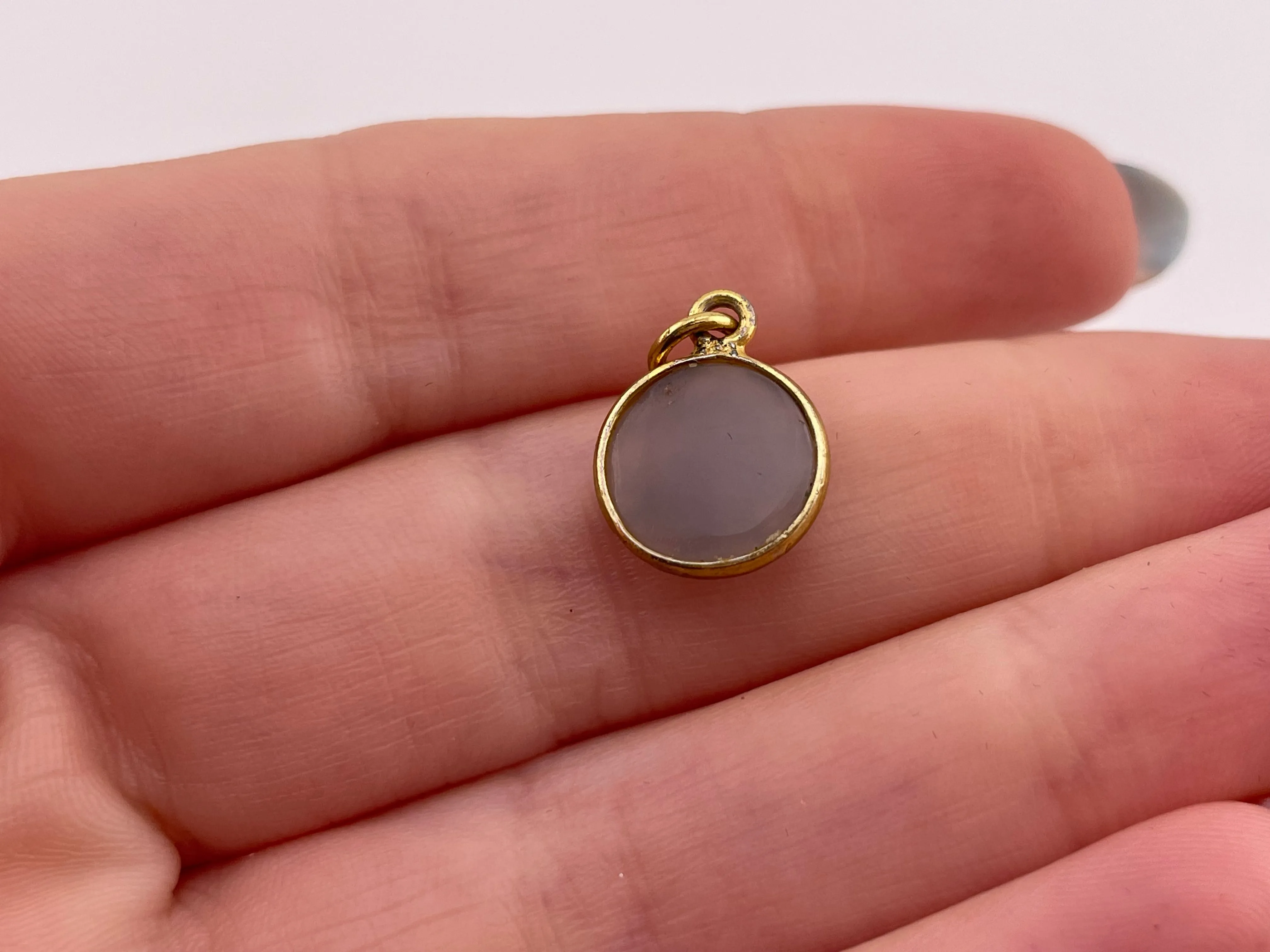 sterling silver gold wash small druzy pendant