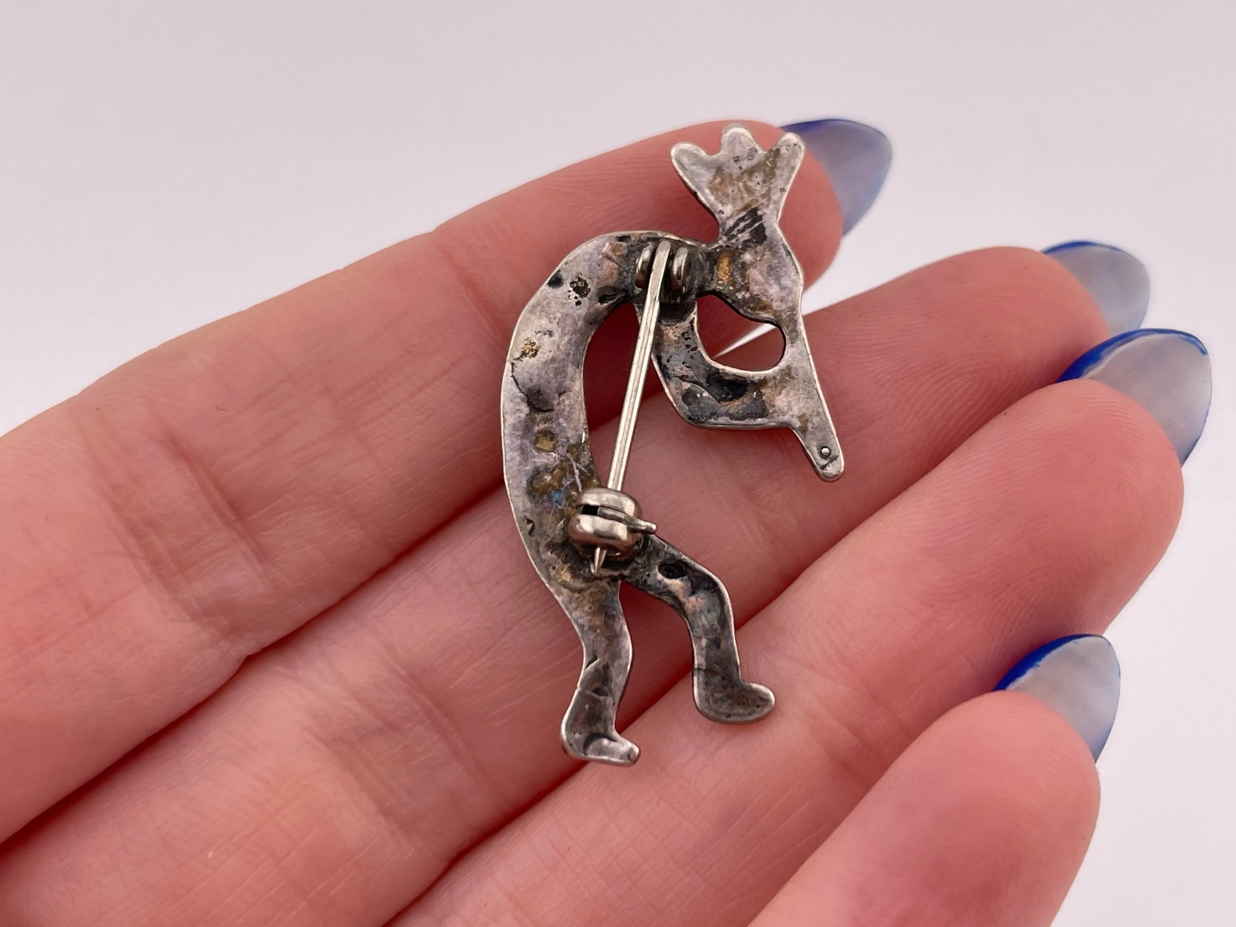 sterling silver Kokopelli brooch pin