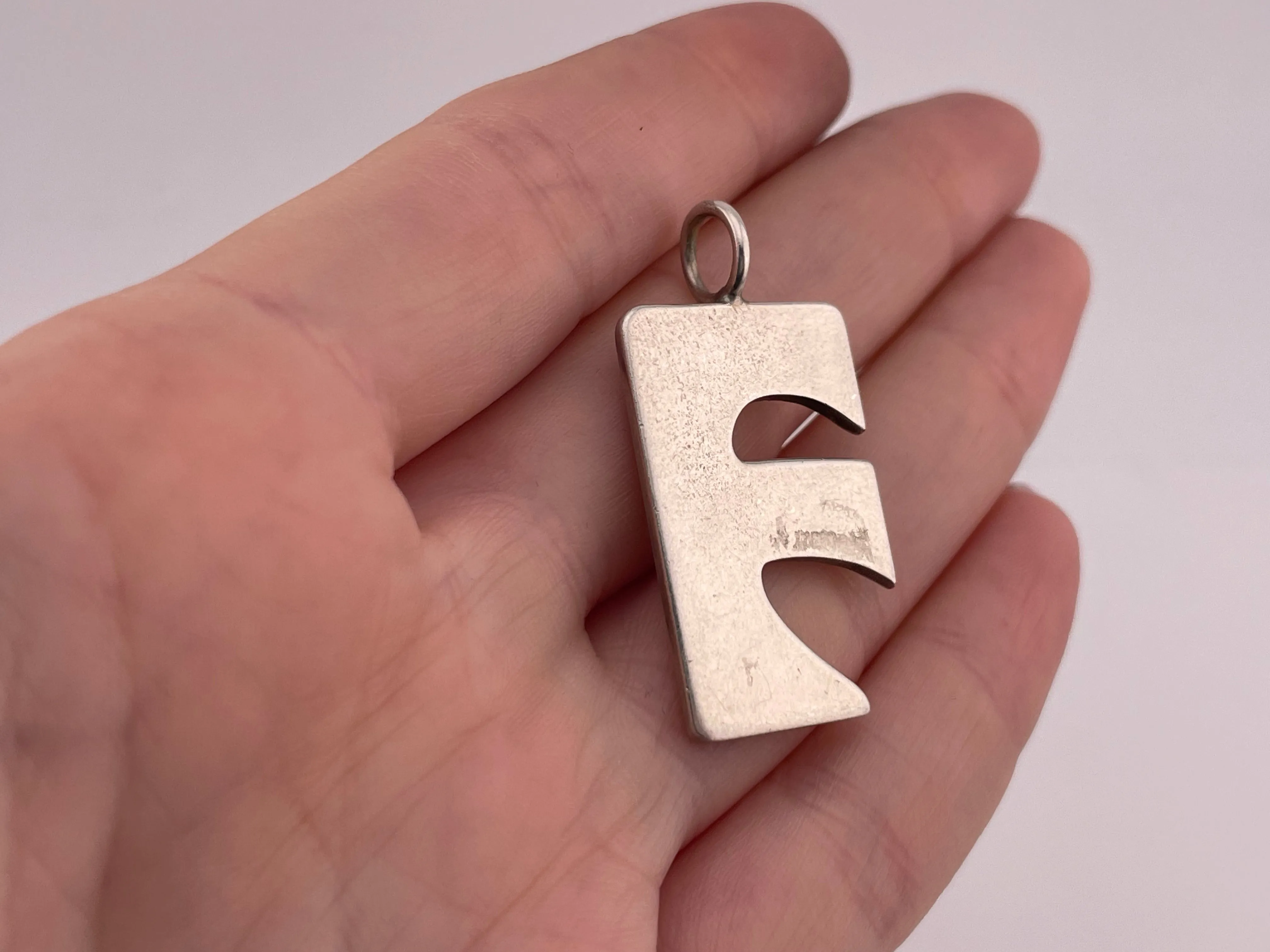 sterling silver Leonore Doskow 'F' letter initial pendant