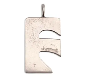 sterling silver Leonore Doskow 'F' letter initial pendant