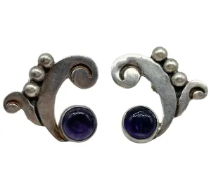 sterling silver Mexican amethyst screw-back earrings **non-sterling screw backs**