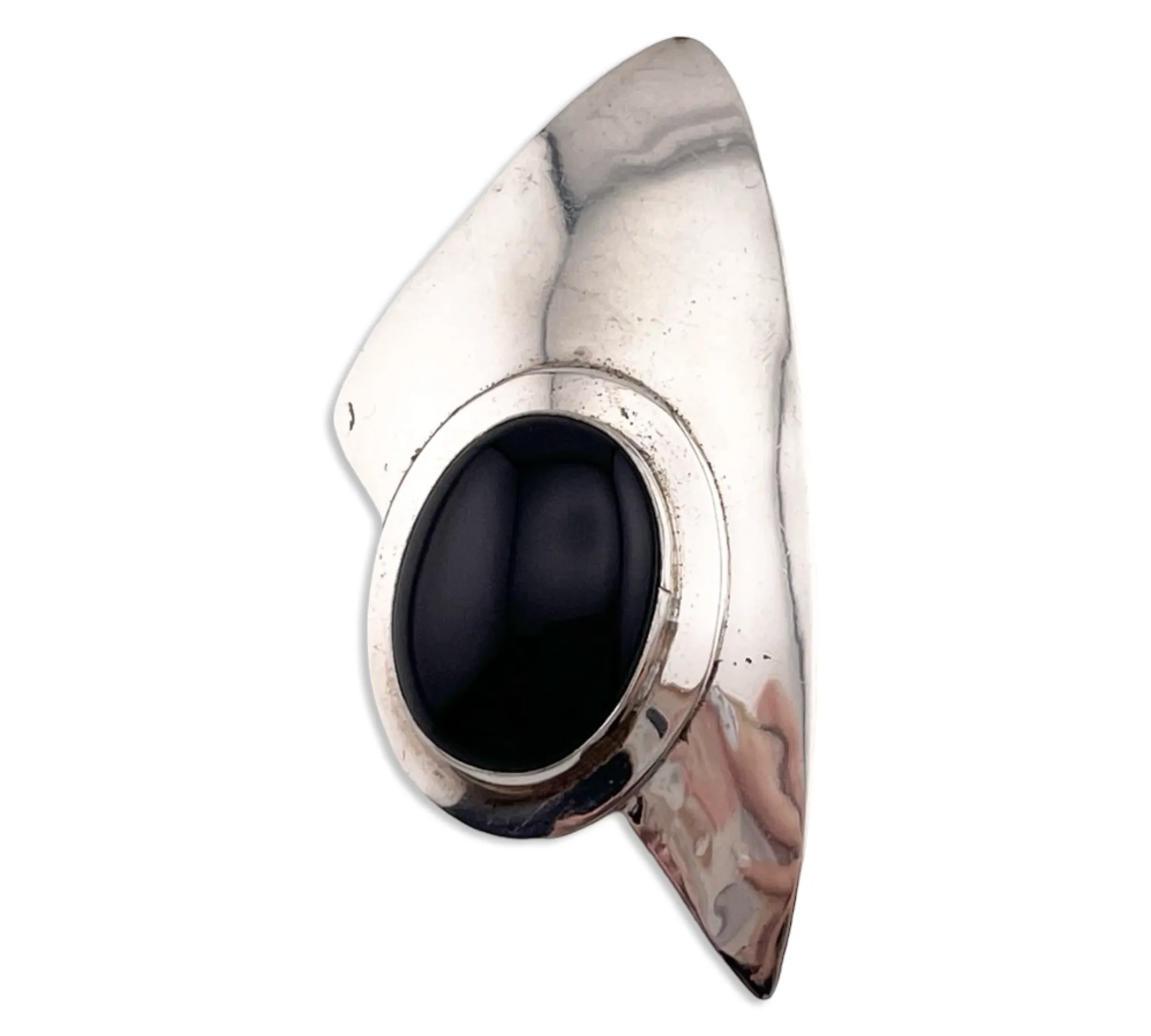 sterling silver onyx pendant brooch pin combo