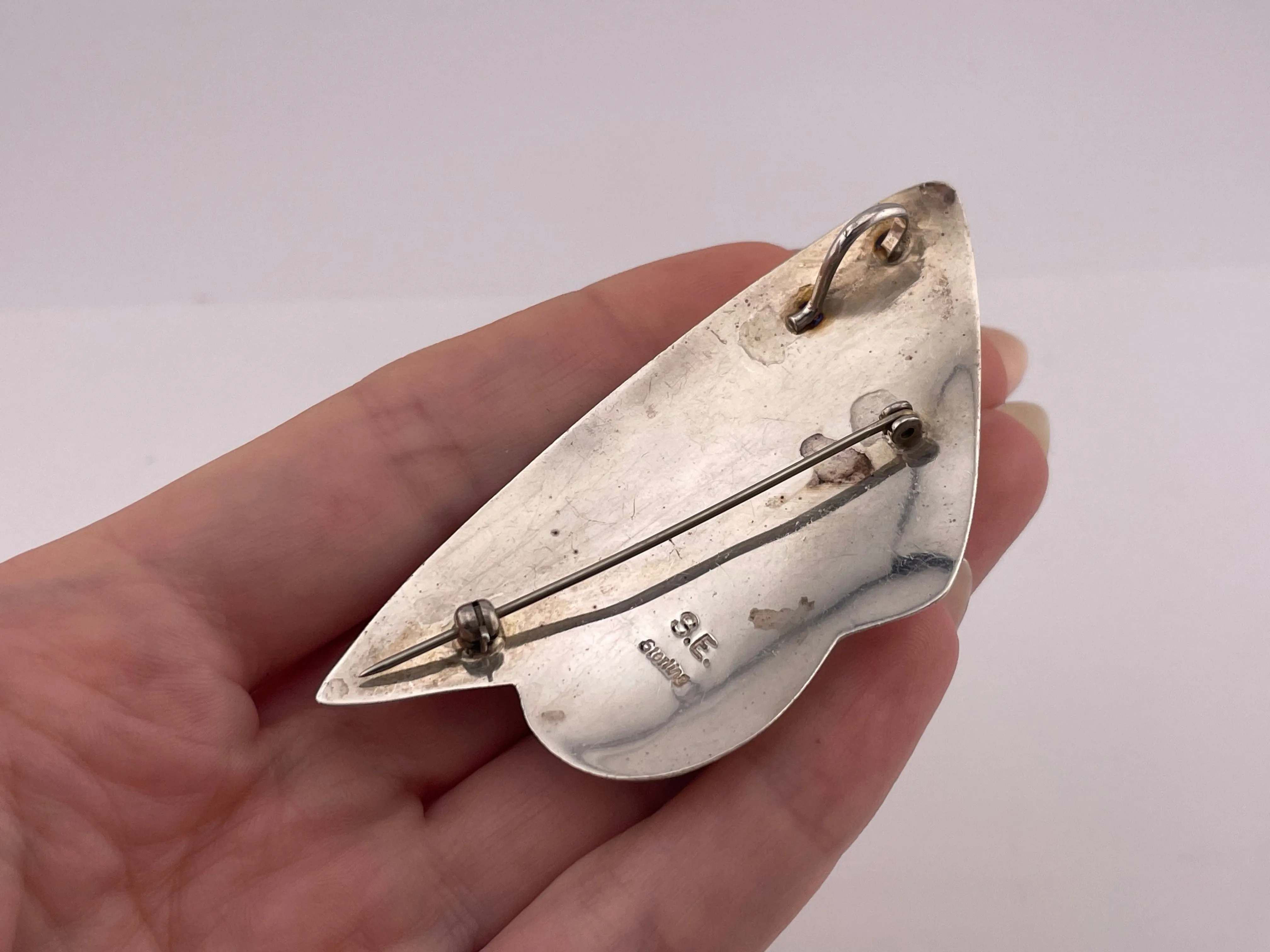 sterling silver onyx pendant brooch pin combo