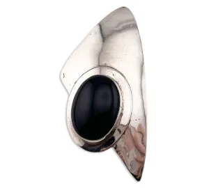 sterling silver onyx pendant brooch pin combo
