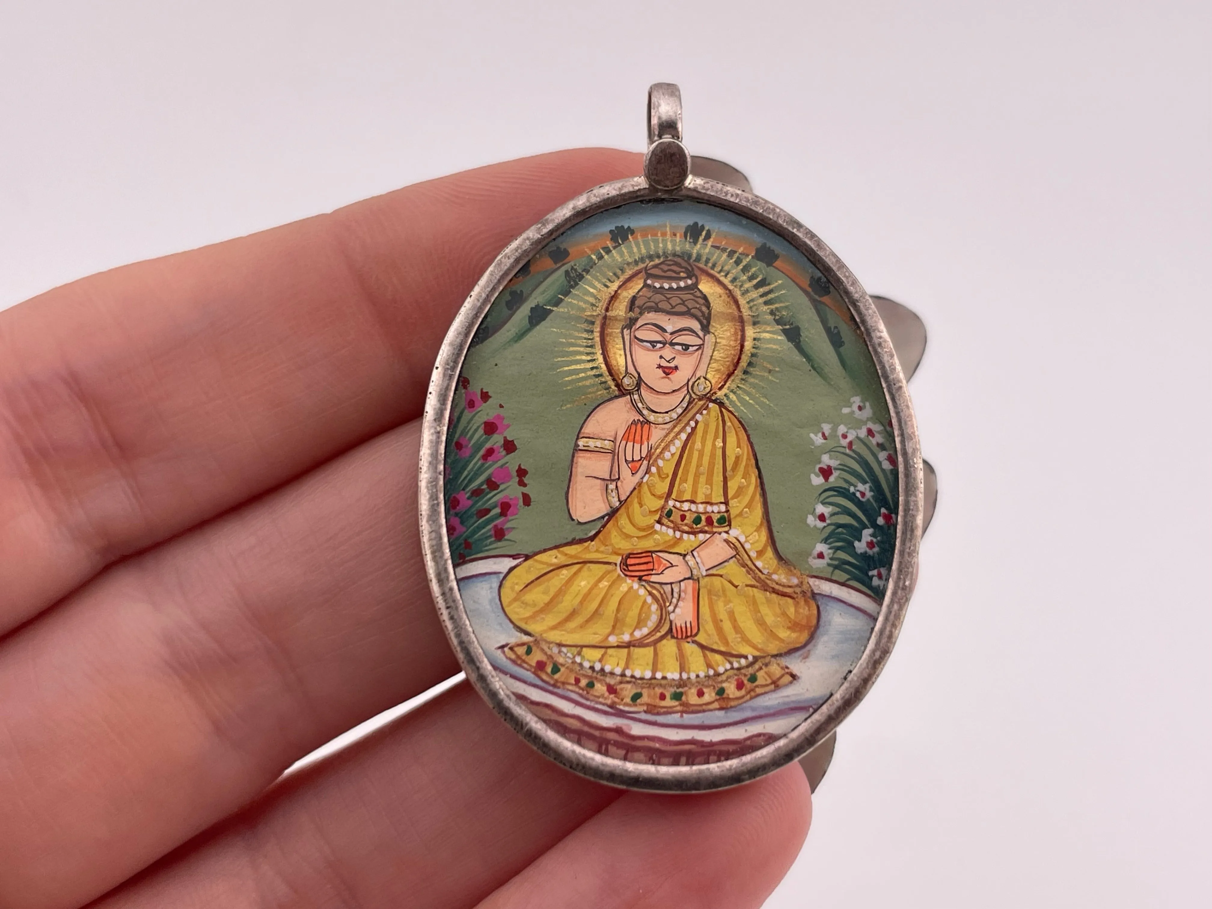 sterling silver religious pendant