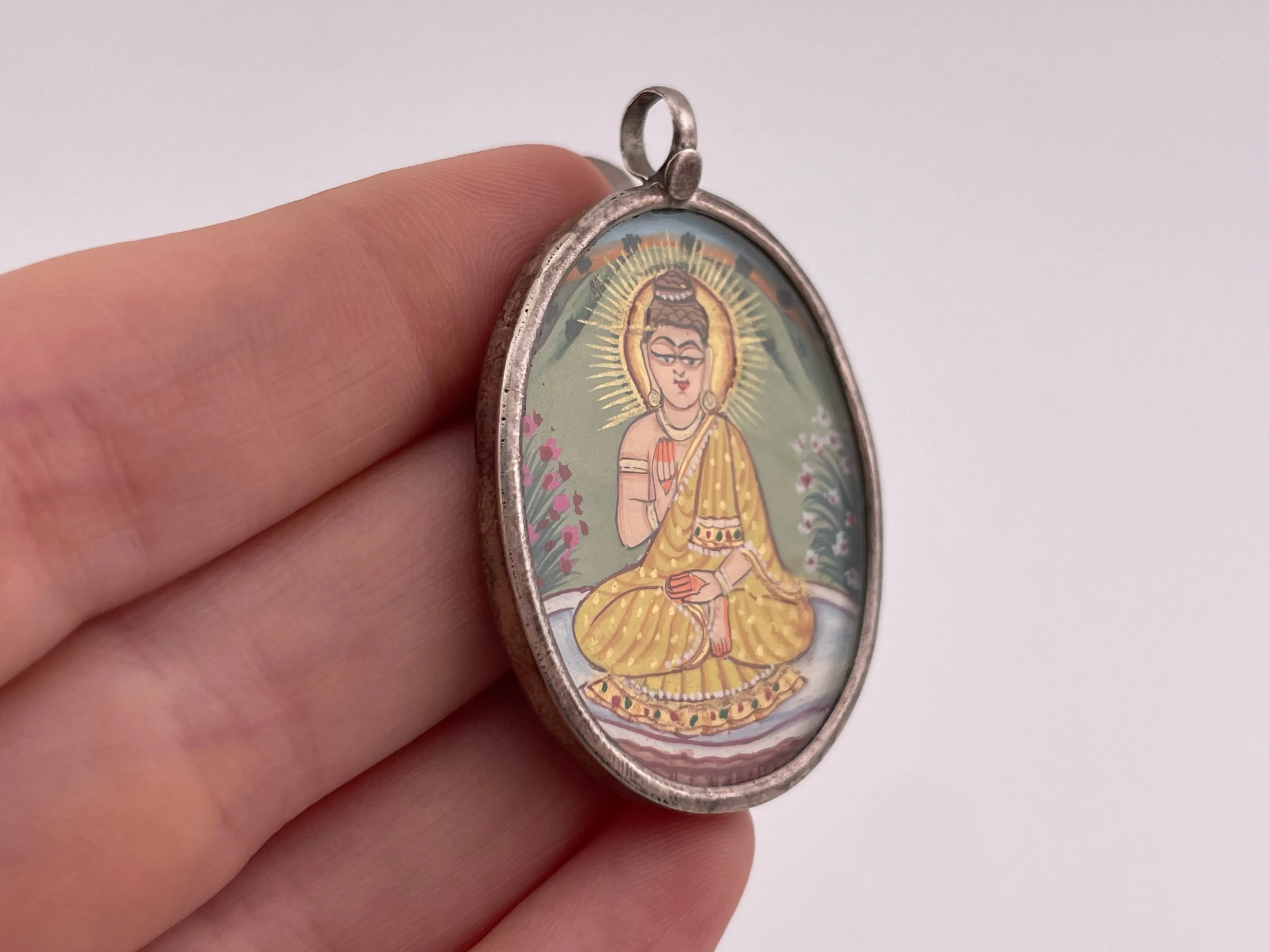 sterling silver religious pendant