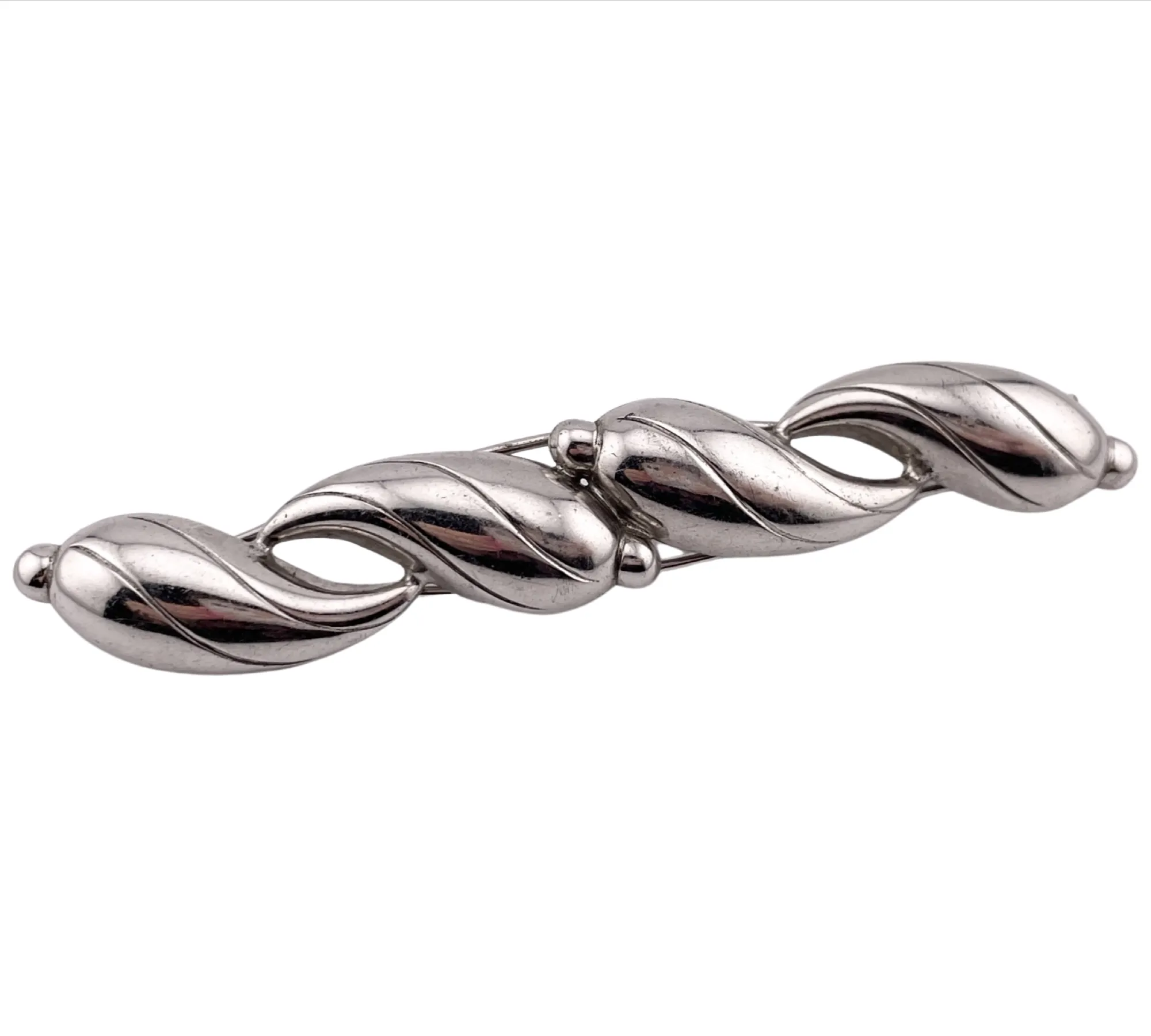 sterling silver stoneless hair barrette clip