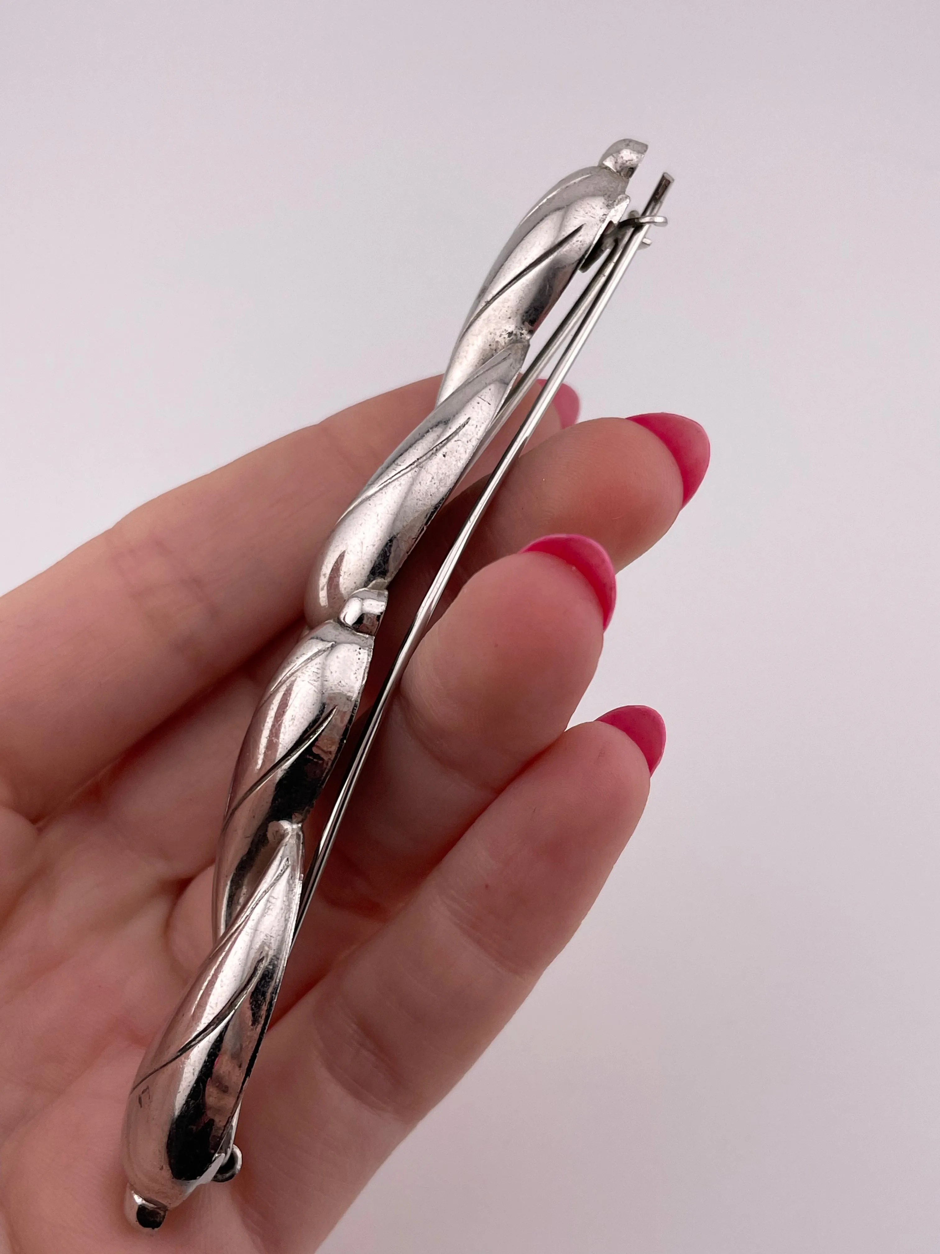 sterling silver stoneless hair barrette clip