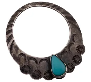 sterling silver synthetic turquoise pendant