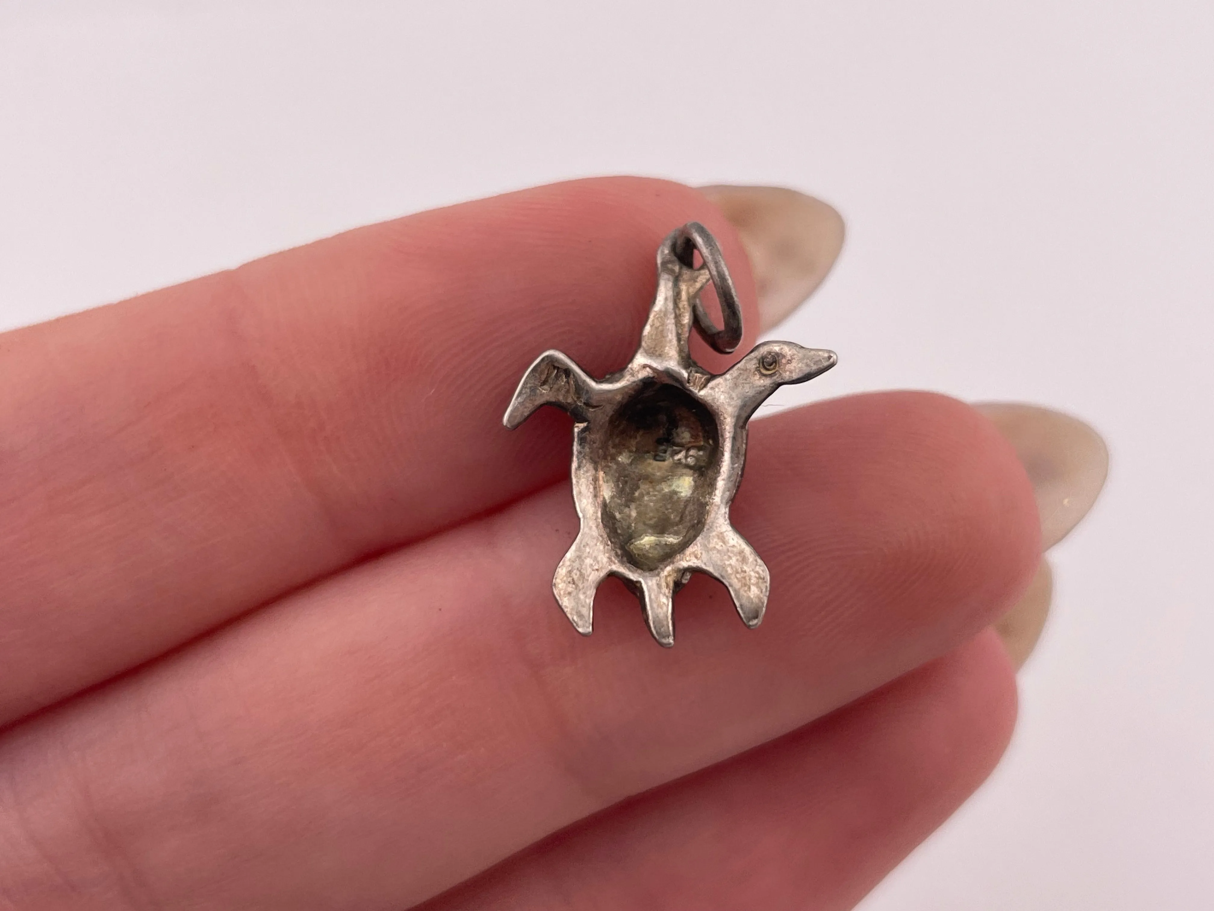 sterling silver turtle pendant