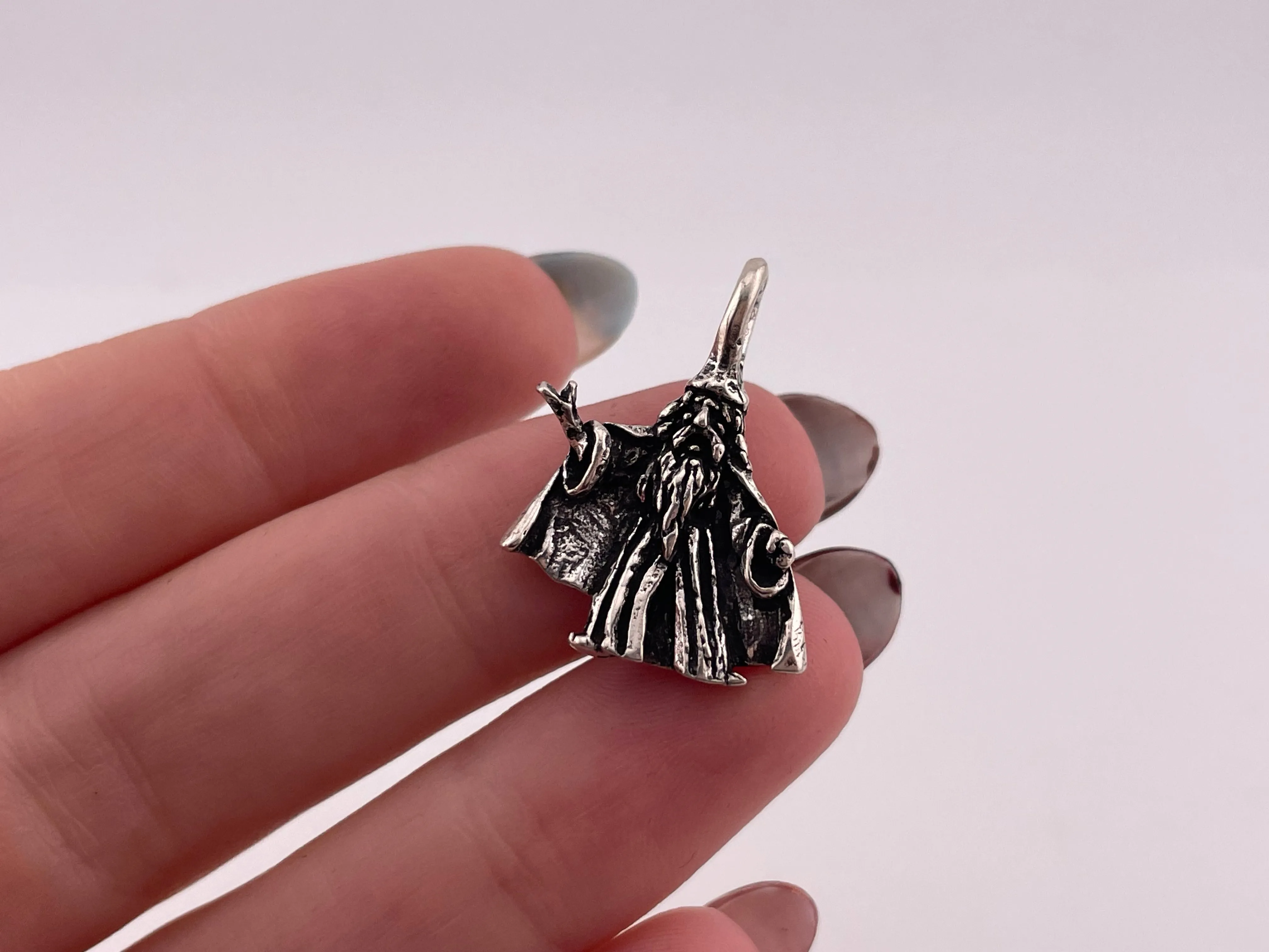sterling silver wizard pendant