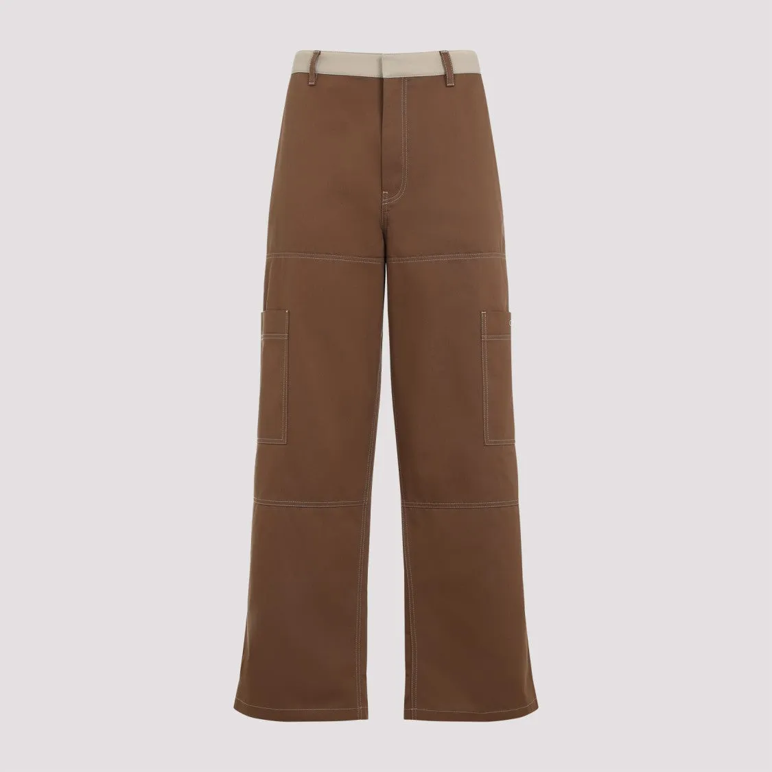Stitch Cotgab Brown Cotton Pants