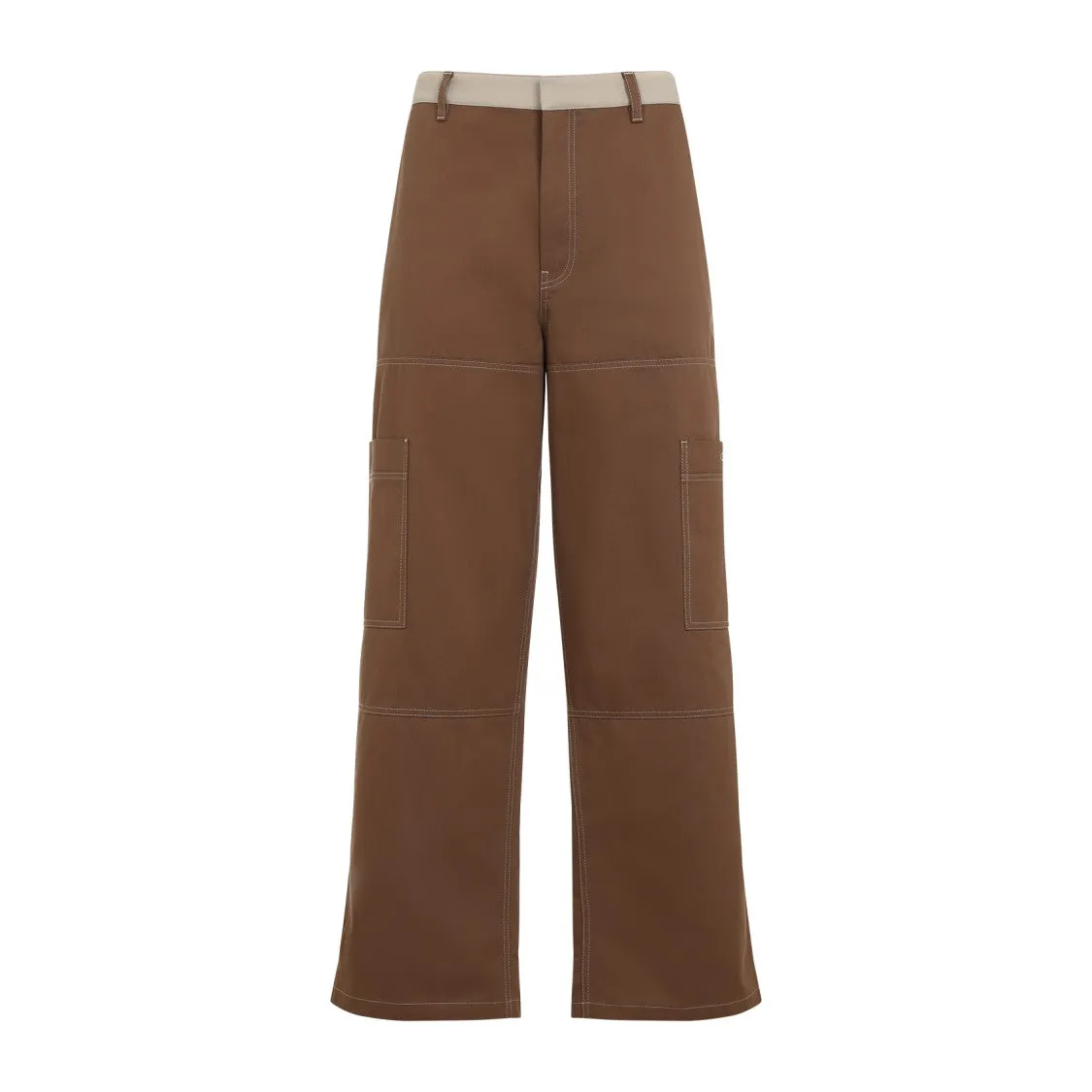Stitch Cotgab Brown Cotton Pants