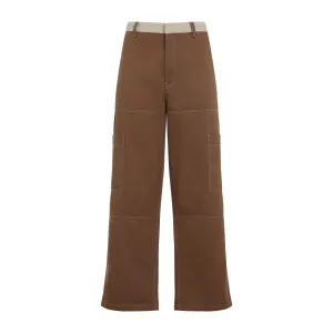 Stitch Cotgab Brown Cotton Pants