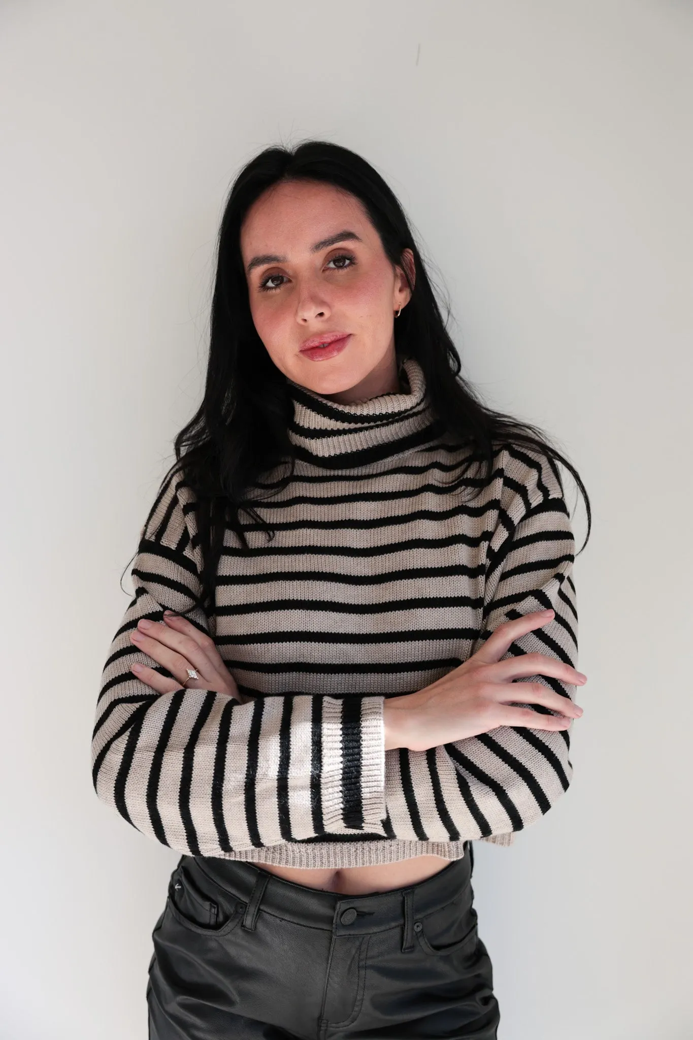 Striped Turtleneck Sweater-Final Sale