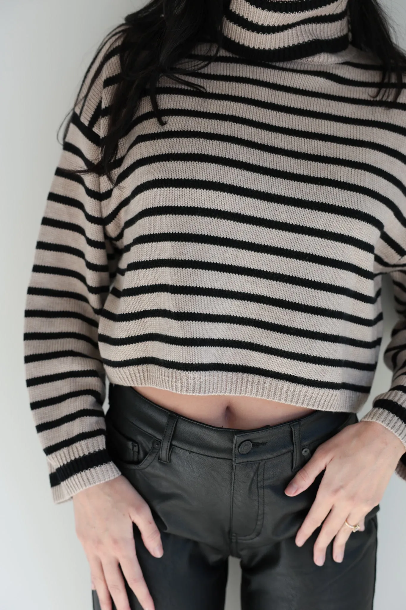 Striped Turtleneck Sweater-Final Sale