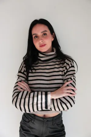 Striped Turtleneck Sweater-Final Sale