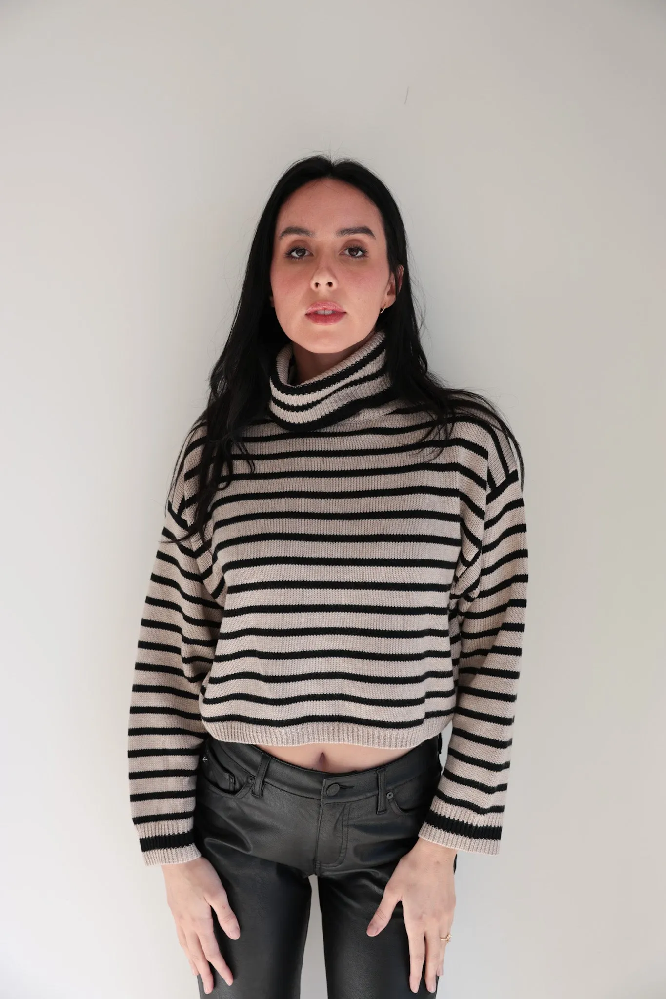 Striped Turtleneck Sweater-Final Sale
