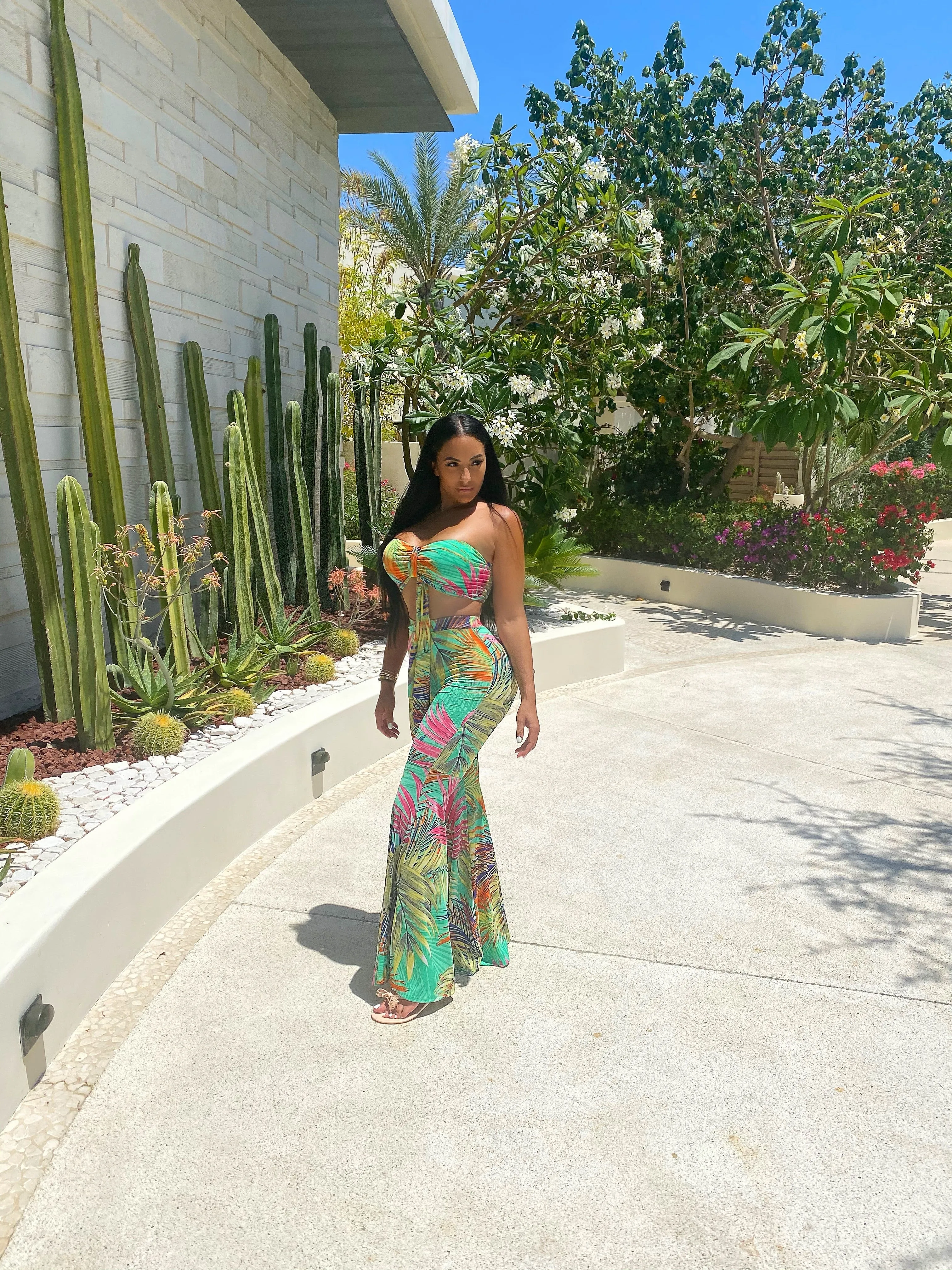 Studio 54 Bell Pants with Tie up Crop Set