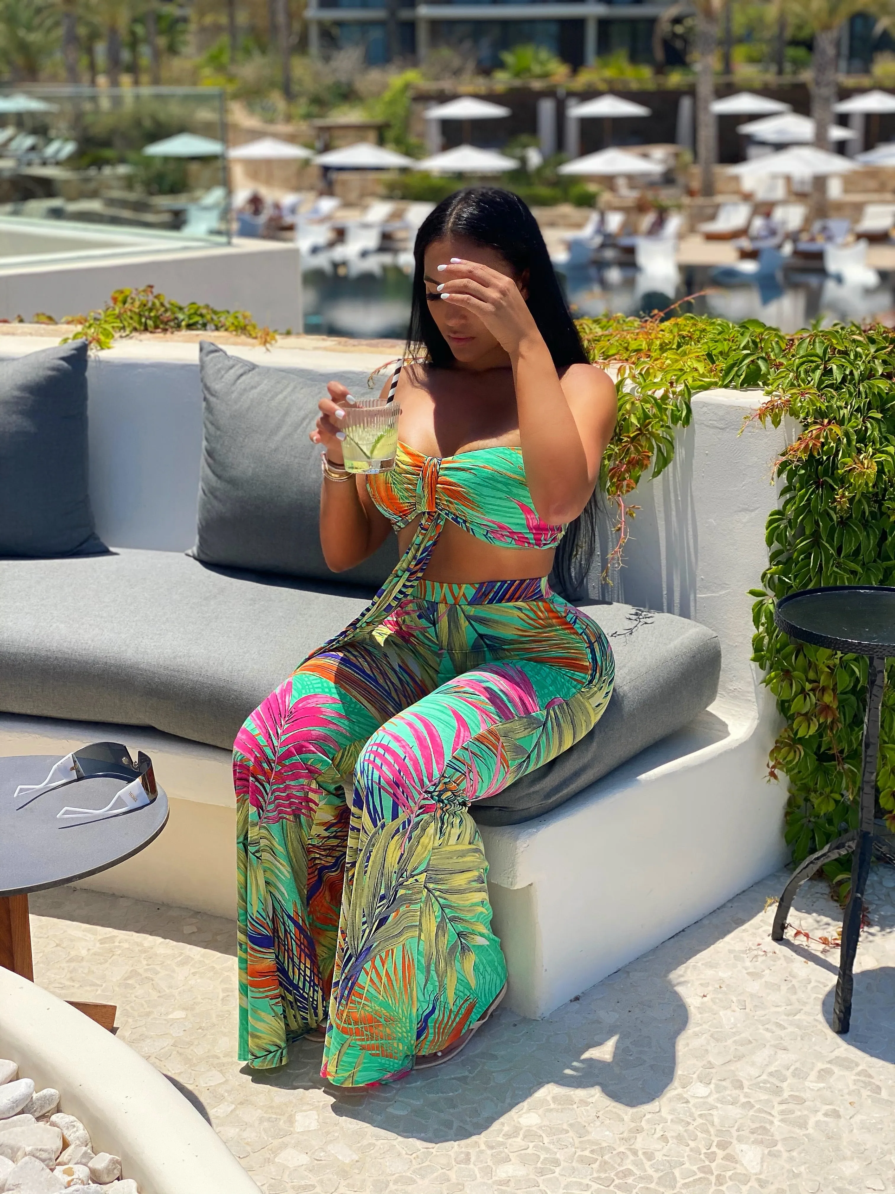 Studio 54 Bell Pants with Tie up Crop Set