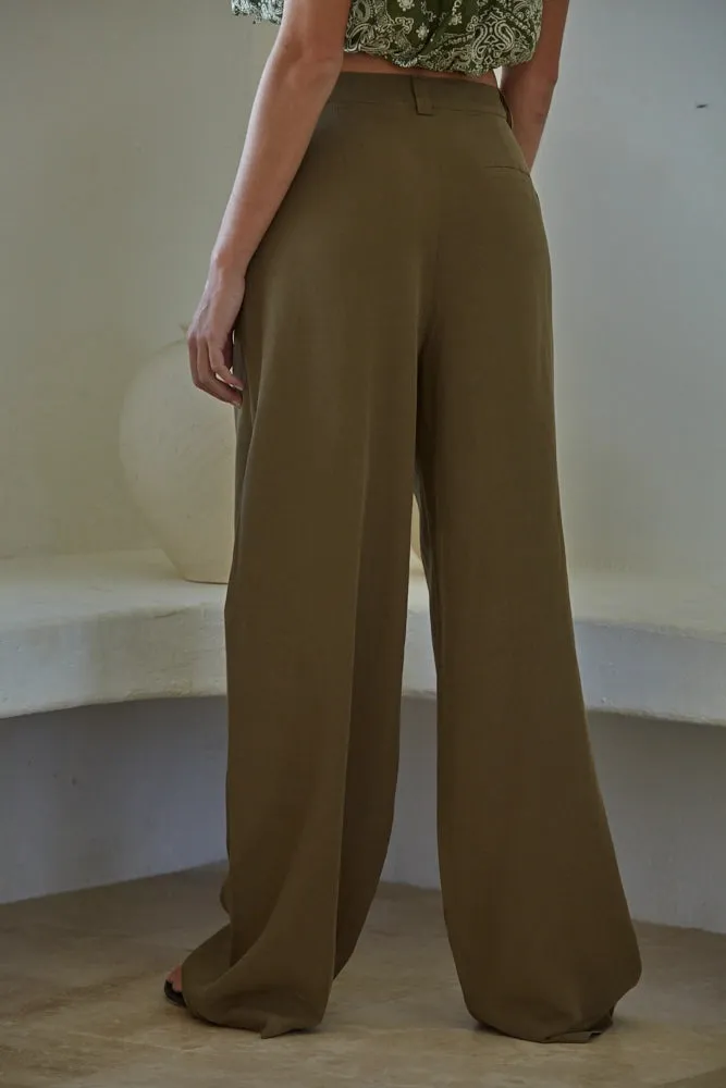 Tencel Linen Wide Leg Pants