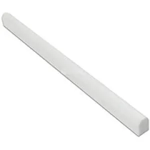 Thassos White Greek Marble 1/2 X 12 Pencil Liner Trim Molding, Polished