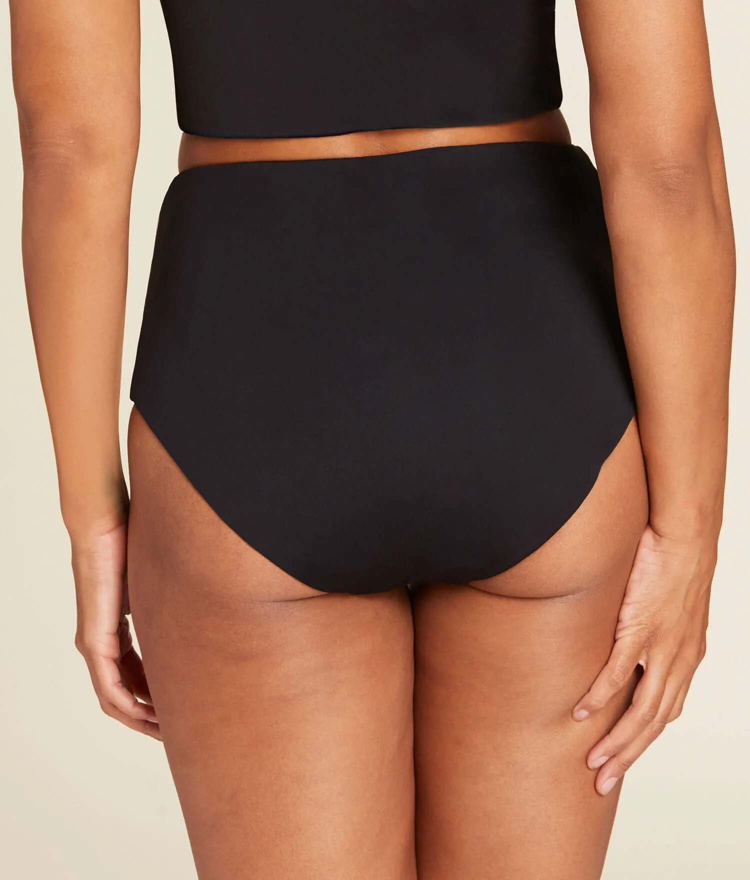 The Snap Bikini Bottom - Eco Nylon - Black