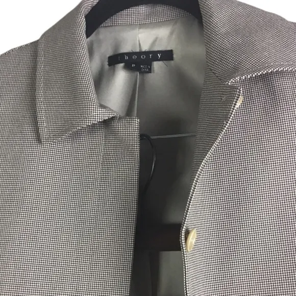 Theory Mini Houndstooth Suit/Long Jacket Size S &amp; Crop Straight Leg Slack Size 0