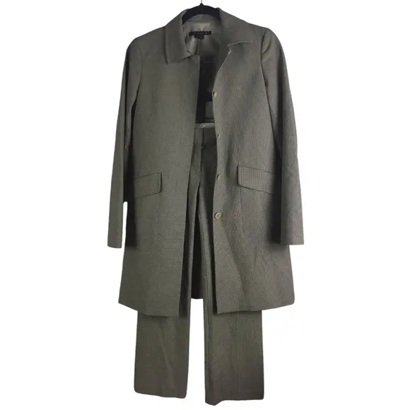 Theory Mini Houndstooth Suit/Long Jacket Size S &amp; Crop Straight Leg Slack Size 0