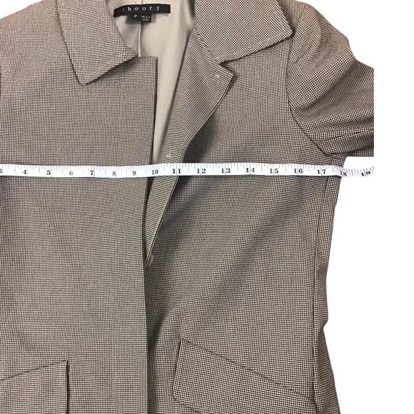 Theory Mini Houndstooth Suit/Long Jacket Size S &amp; Crop Straight Leg Slack Size 0