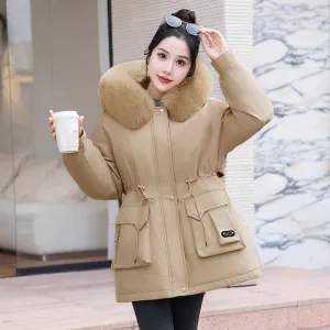 Thickened Windproof Parka Featuring Zip-up and Bellows Pocket