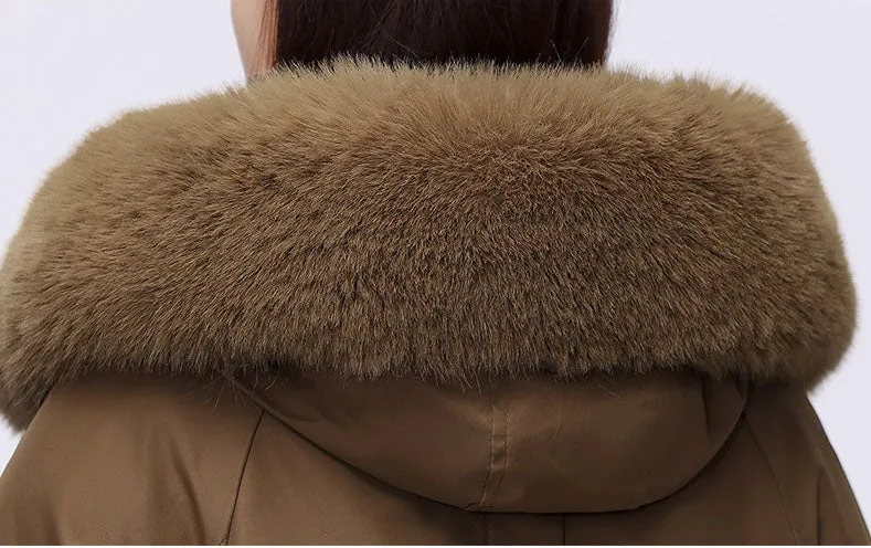 Thickened Zip-Up Women's Parka with Windproof Features