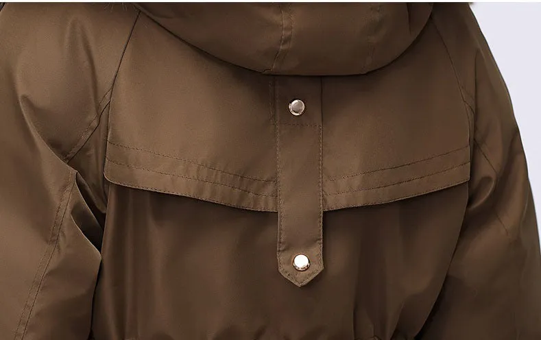 Thickened Zip-Up Women's Parka with Windproof Features