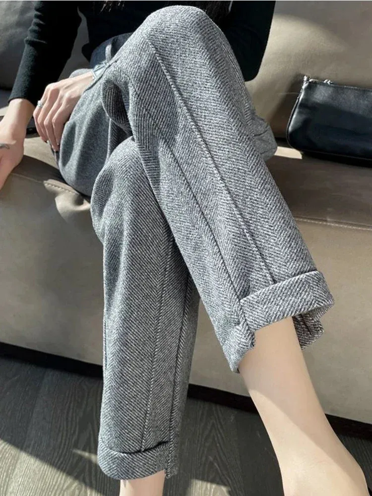 Tia™ | Chic High-Waisted Tweed Pants
